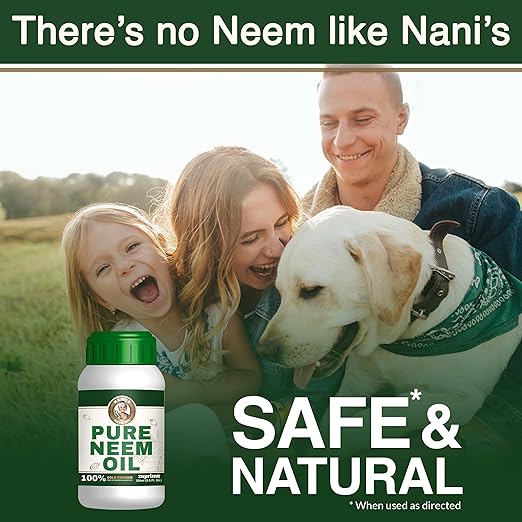 Nani's Pure Neem Oil for Plants Concentrate - Dilute for Use as Organic Neem Oil Spray for Plants, Outdoor & Indoor Use - 100% Cold Pressed - Horticultural Enhanced Plant Health & Shine Need (8.5 oz)