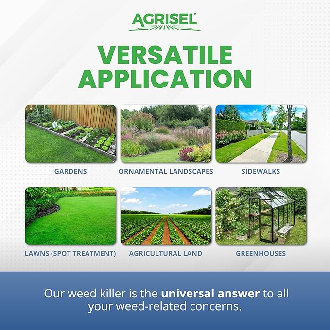GlyPhoSel Pro Weed Killer, Tackles Hard-to-Kill Weeds, Low-Odor, Easy Mixing, Pet Safe, Includes 3-Pack of Agrisel Protective Gloves, 320 Ounces