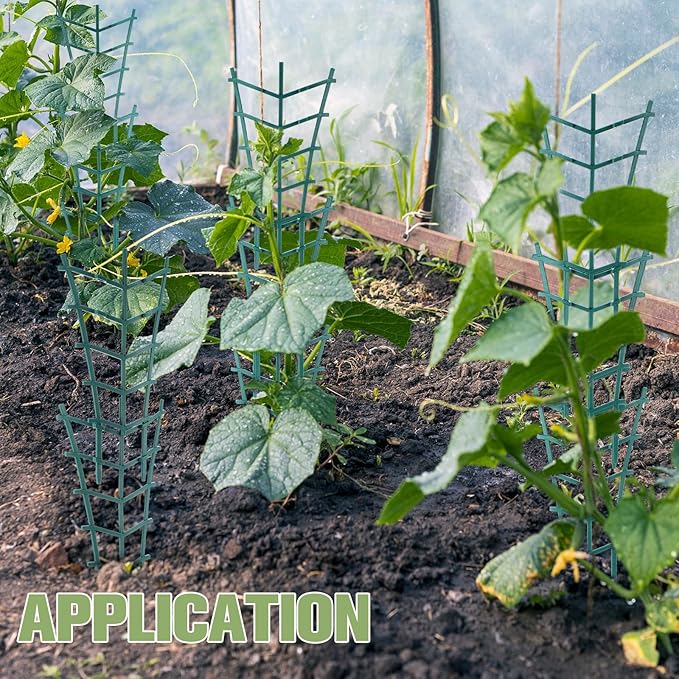 50 Pack Plant Trellis for Pots Garden Trellis for Potted Plants Flower Pots Support Stackable Plastic Mini Trellis for Climbing Plants Peas(Straight Line)