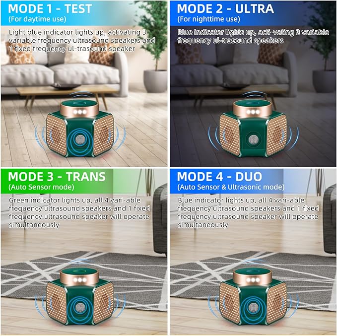 2 Pack Ultrasonic Rodent Repeller Plug-in, Electronic Mouse Repellent Devices for Mice Rat Squirrel Bat Roach Spider Ant Bug, Indoor Pest Rodent Control for Home, Kitchen, Garage, Attic