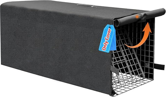 Live Animal Trap Cage Cover, Cat Trap for Stray Cats 32 Inch Heavy Duty Folding Skunk Trap with Real Door for Raccoons, Opossums, Groundhogs, Skunks, Feral Cats, Squirrels (Only Cover)