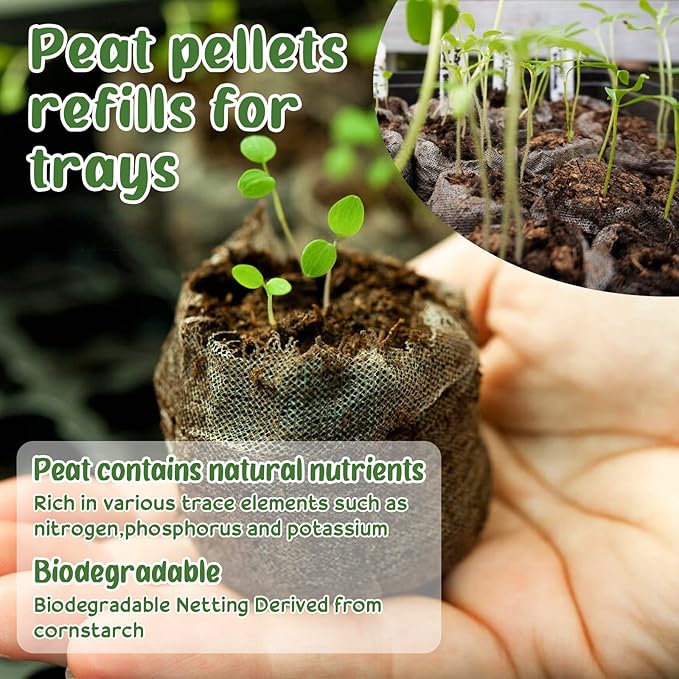 Legigo 200 Pcs 50mm Seed Starter Peat Pellets Pods for Seedlings- Compressed Seed Starting Pellets Seed Starter Pods Plugs Soil Peat Pods for Starting Seeds, Garden Planting Herb Flower Vegetables