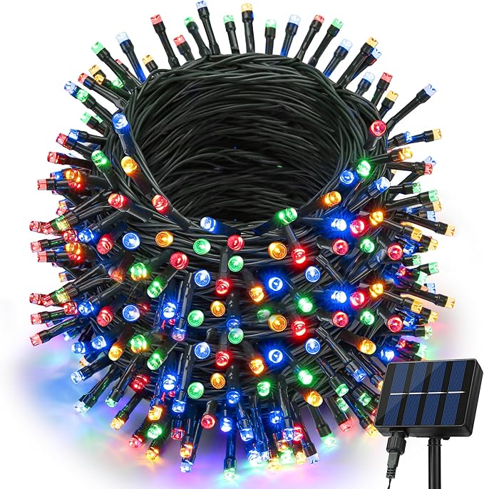 Joomer Solar Christmas Lights Outdoor, 105FT 300 LED 8 Modes Solar String Lights Waterproof Fairy Tree Lights for Garden Yard Patio Christmas Decoration (Multicolor)