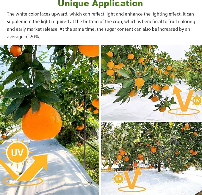 3x50ft Weed Barrier Fabric & Landscape Fabric,5.8oz Heavy-Duty Non-Woven Ground Cover, Easy Setup Weed Control Mat for Garden, Yard, Farm, Orchard, Fruit Trees