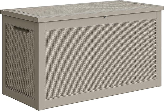 YITAHOME 260 Gallon XXL Large Deck Box, Outdoor Resin Storage Box, Lockable Storage Container for Patio Cushions, Furniture, Garden Tools, Water Resistant (Brown)