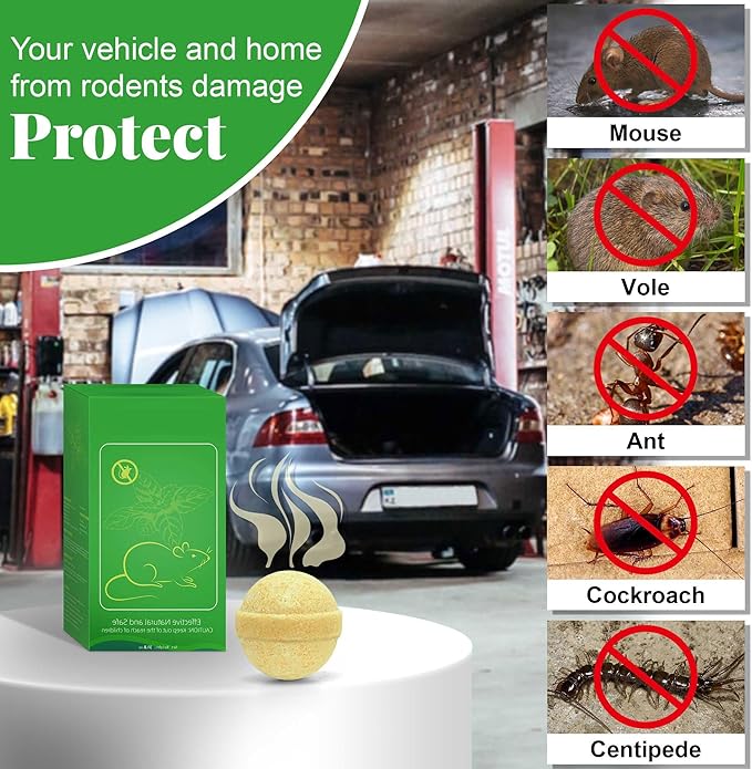 24 Pack Natural Mouse Repellent Peppermint Oil for Repels Mice & Rats, Repellent for Mice Repellent Outdoor & Indoor, Used for Car Engine, RV, Home & Kitchen, Lawn and Garden, Safe for Humans & Pets