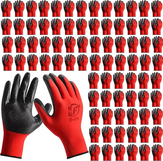 90 Pair Gardening Gloves for Men Women, Breathable Rubber Coated Garden Gloves Working Gloves for Gardening, Construction