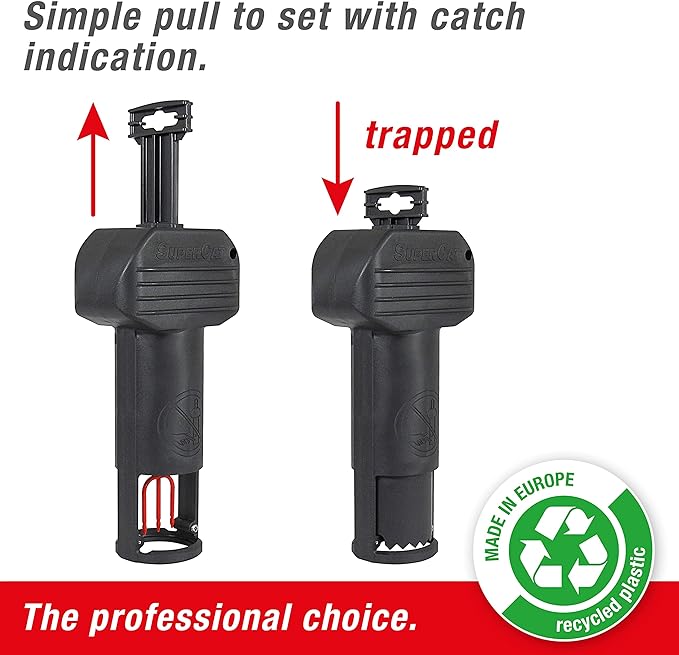 SWISSINNO Gopher & Vole Trap PRO SuperCat – 1 Tunnel Traps + 1 Install Kit – Dual Trigger Action for Voles & Field Mice – Easy Setup, Reusable, Made in Europe