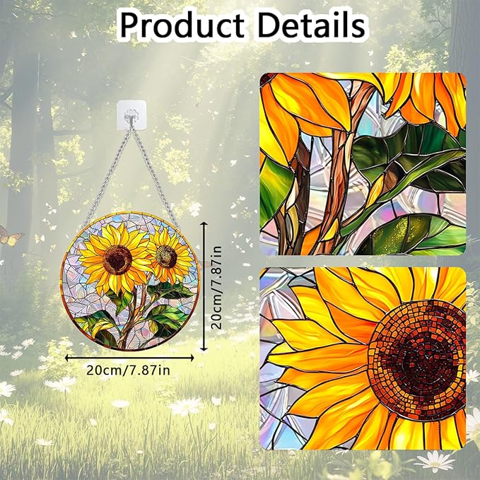 Sun Catchers Indoor Window, Acrylic Rainbow Suncatcher Window Hanging Decoration for Living Room Bedroom Summer Home Balcony Ornaments Decoration