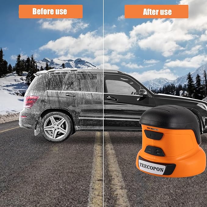 3-in-1 Electric Ice Scraper for Cars & Home – Cordless Handheld Defroster, Cleaner & Polisher, 500 RPM Motor, 2000mAh Battery, Type-C Charging, Lightweight & Portable