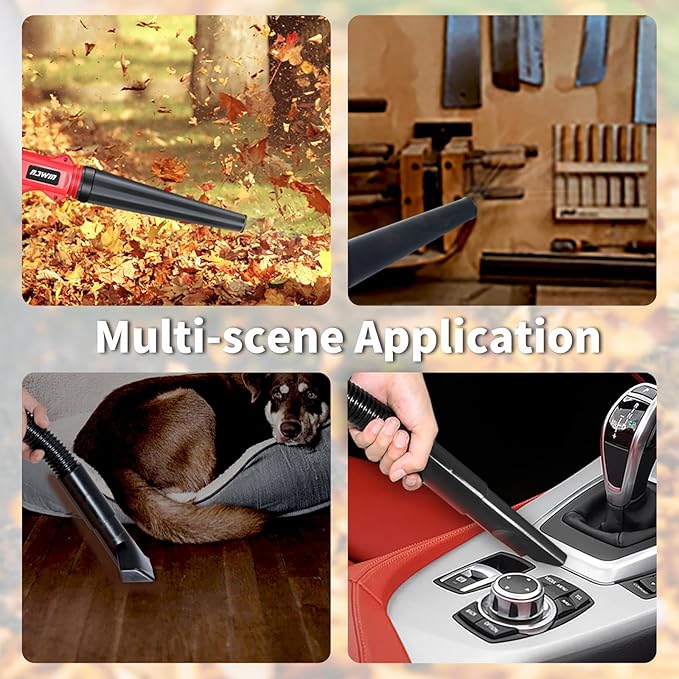 NAWIN Mini Electric Blower Kit,Leaf Blower with Battery & Charger,20V Handheld Lightweight Mini Blower for Lawn, Compact Electric Leaf Blower,Car Drying Blower Leaf Vacuum Cordless with Bag&Snowblower