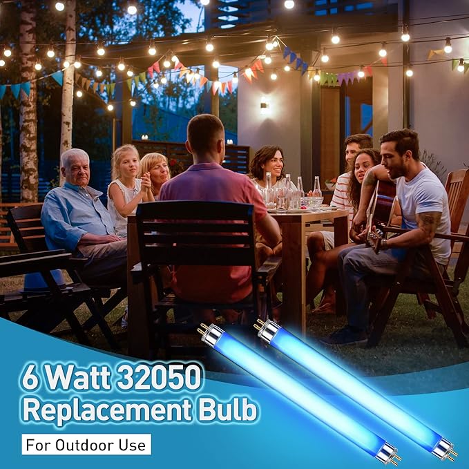 Bulbs Replacement for 32050, T5 6W UV Bulbs for Outdoor Insect Trap, Compatible with DT2000XLP DT2000XL DT3012, Mosquito and Flying Insect Trap Replacement UV Bulb(2)