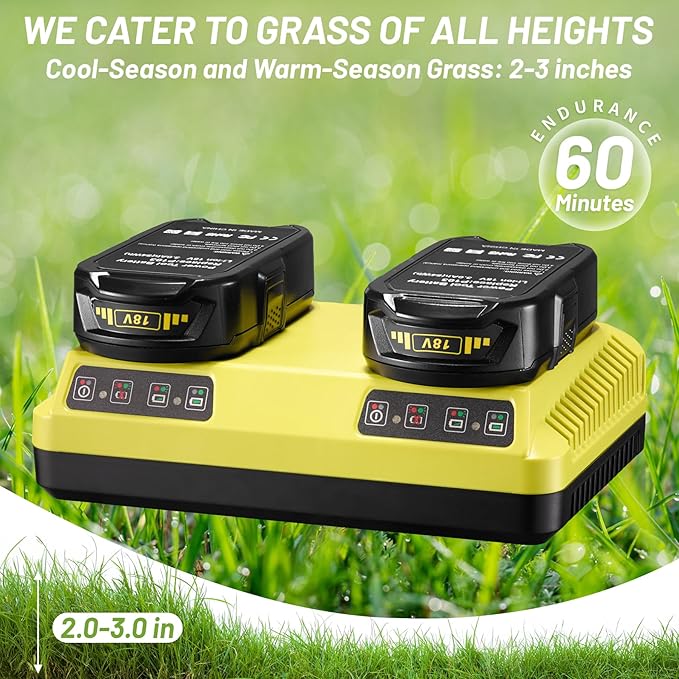 Remote Control Lawn Mower, Battery Powered Rc Lawn Mower, Cut Height 2.0"-3.0", 40% Slope, Remote Control with Adjustable Speeds, 100% Electric All-Wheel Drive