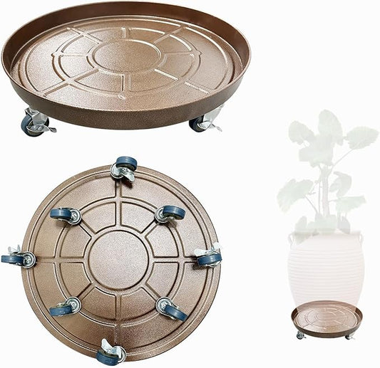 3 Pack Metal Heavy Duty Plant Caddy With Wheels 20 Inch, Round Plant Caddy Suitable For Outdoor and Indoor Mobile Flower Pots, Don't Worry About This Metal Product Getting Deformed or Damaged.