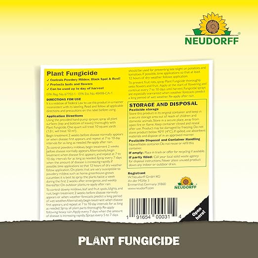 Plant Fungicide Spray, Copper Soap Fungicide for Roses, Fruits & Vegetables Control Powdery Mildew and Other Diseases and Fungus for Organic Gardening, Ready-to-Use (32 oz)
