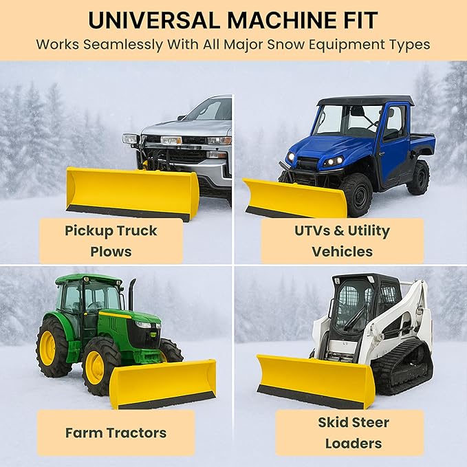 SIMOND STORE - Rubber Snow Plow Cutting Edge – Heavy Duty 72" x 4" x 0.75" Snow Plow Deflector Smooth & Surface-Safe Snow Clearing - Fit for ATV Tractors, Skid Steers & UTVs Snow Pusher Cutting Edge