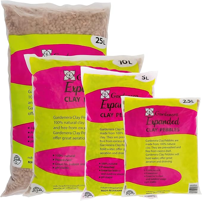 Expanded Clay Pebbles for Plants – 4mm-16mm LECA Balls | 100% Natural Hydroton Clay for Drainage, Hydroponics, Aquaponics, Terrariums, Orchids & Indoor Plant Growing Medium - 3 Quarts