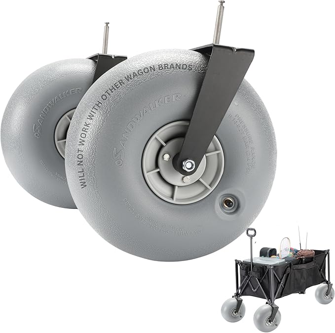 Beach Wagon Wheels Deep Sand and Rough Terrain | Quick-Change Interchangeable Patent Pending | Air-Filled Beach Cart Tires-ONLY Compatible with TERRAINGO Wagons