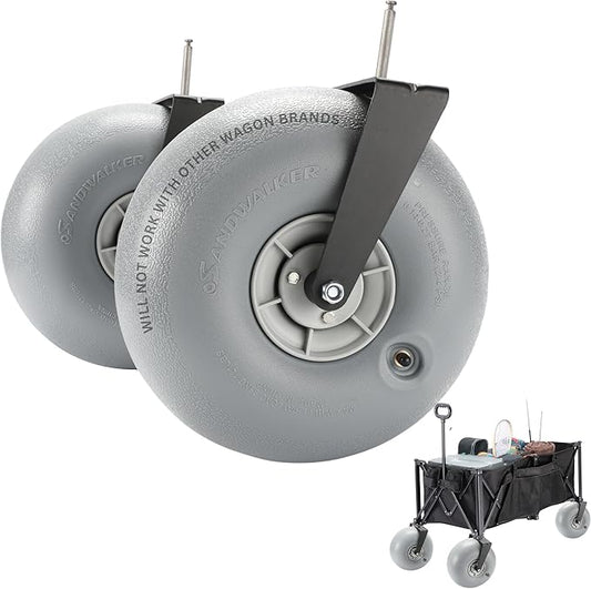 Beach Wagon Wheels Deep Sand and Rough Terrain | Quick-Change Interchangeable Patent Pending | Air-Filled Beach Cart Tires-ONLY Compatible with TERRAINGO Wagons