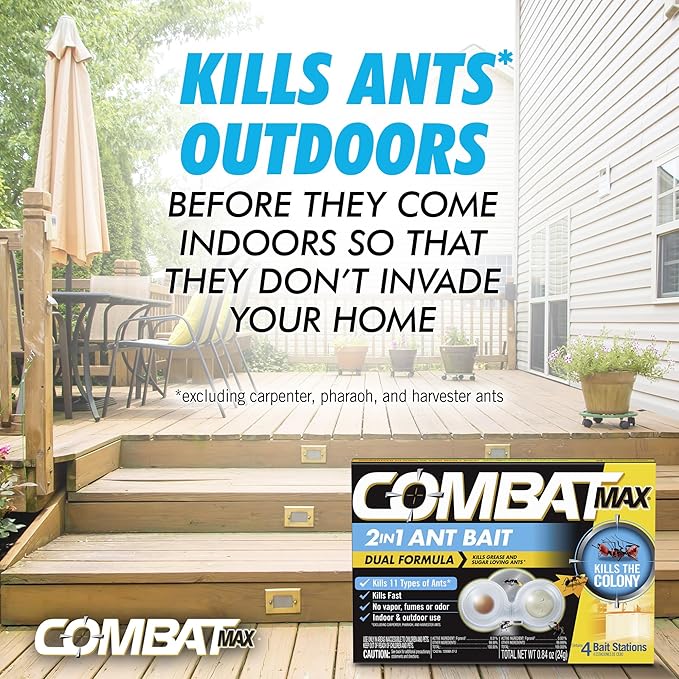 Combat Max 2 in 1 Ant Bait Station, 4 Count (Pack of 3)