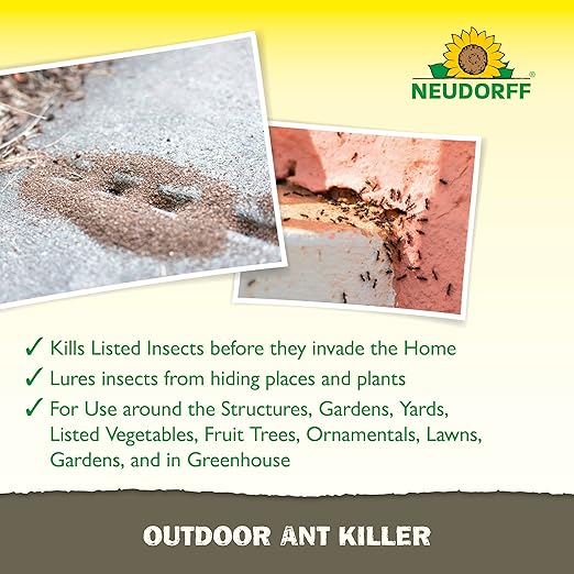 Outdoor Ant Killer, Ant Bait Granules 1 lbs Treats up to 2,000 sq. ft. & Lasts up to 4 Weeks, Home Perimeter Treatment for Organic Gardening, Insect Bait Attracts and Kills (1 lb)