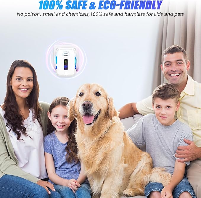 Electronic Mouse Mice Traps Spider Repellent Indoor for Home, Ultrasonic Pest Control Insect Repeller Plug in with Flash Light to Keep Roach Rat Rodent Bug Mosquito Ant Insect Away for House(6Pack)