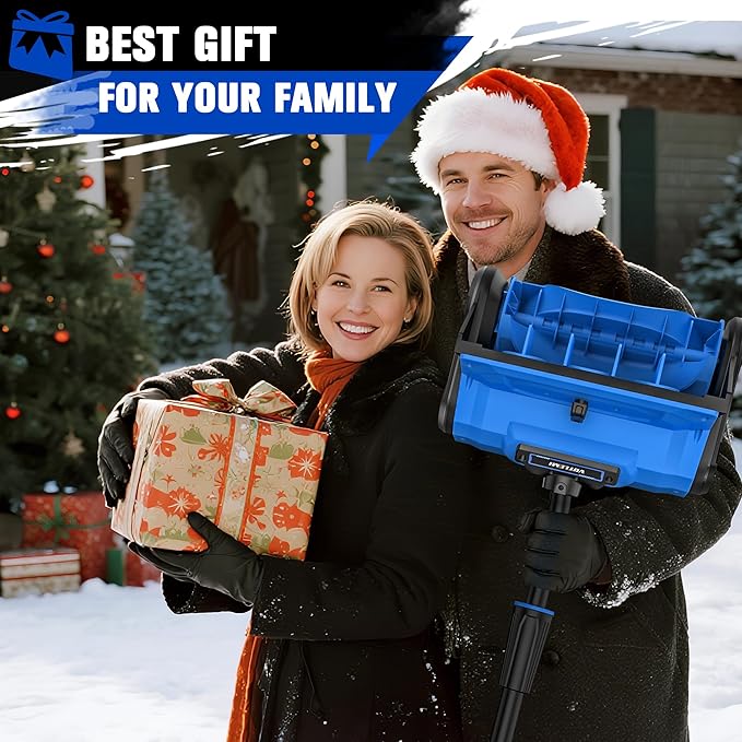 40V 13 inch Cordless Snow Blower, 4.0Ah Snow Blower Battery Powered with Directional Plate, Brushless Electric Snow Shovel for Pathway, Patio, Deck, Driveway, Blue