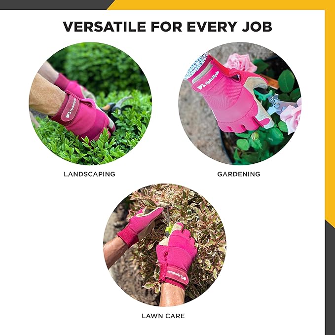 Wells Lamont Women’s HydraHyde Split Leather Hybrid Pink Gloves, Medium (3268M)