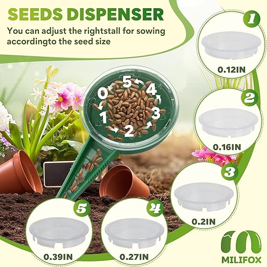 7 Pack Transplanting Dispenser,Sowing Seeds Dispenser,Handhold Seedlings Dibber,Practical Small Sowing Tools for Planting Vegetables and Flowers,Suitable for Greenhouses,Gardens,Lawns,Farmland