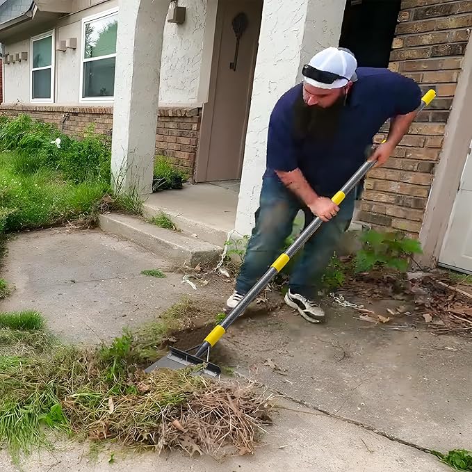 Garden Cleaning Shovel, Flat Shovel for Landscaping Long Handle 66", Gardening Floor Scraper Weeding Tool for Weeding, Scraping, Ice Remove