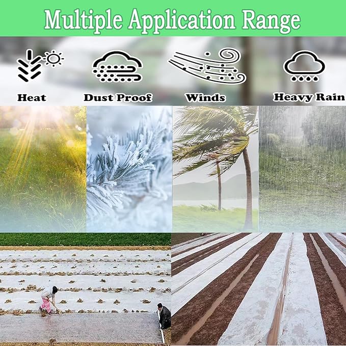 6.5FTx10FT Greenhouse Plastic Sheeting, 6 Mil Thick Clear Polyethylene Film, Waterproof Wind Frost Dust UV Resistant Green House Plastic Covering for Outdoor Plant, Garden, (6.5ft x 10ft)