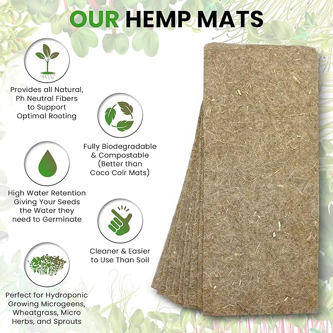 Hemp Mats for ZestiGreens Microgreens & Wheatgrass Kit