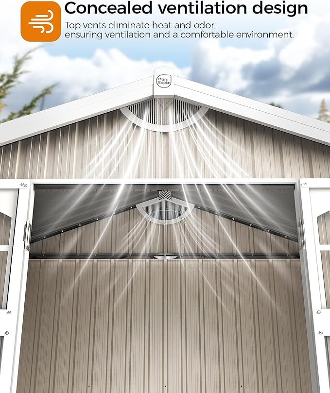 6X4 FT Metal Garden Sheds & Outdoor Storage with Sloping Roof,Lockable Door for Backyard,Patio