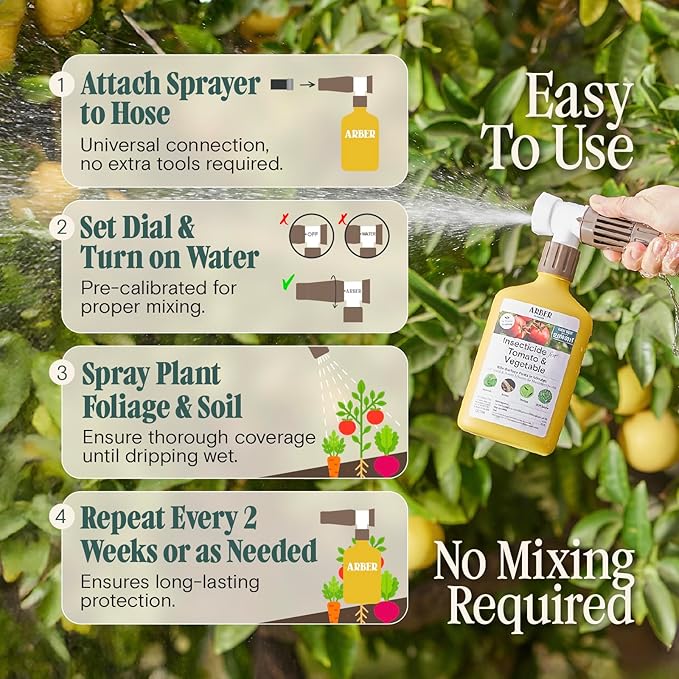 Organic Insecticide for Tomato, Fruits & Vegetables 16oz Ready-to-Spray – Controls Aphids, Mites, Thrips & More – Certified Organic & Safe for Edible Plants