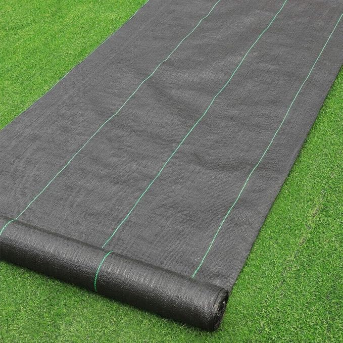 Barrier Landscape Fabric 4 x 250 Ft., Commercial Ground Cover Fabric Block, Gardening Fabric Mat, Black Heavy Duty Garden Cloth Felt for Flower Bed, Patio, Orchard, and Playground, 5oz/sq.yd