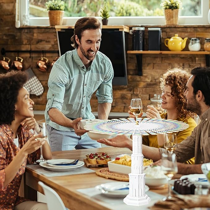 4pack Food Fan for indoor Meals,Portable Food Spinning Fan For Restaurant,Party,Picnic,Outdoor Dinner(White)