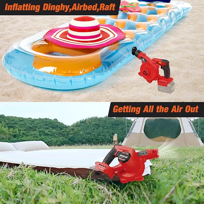 Cordless Leaf Blower for Milwaukee M18 Battery,Electric Jobsite Air Blower with Brushless Motor,6 Variable Speed Up to 180MPH,2-in-1 Handle Electric Blower and Vacuum Cleaner(Battery Not Included)