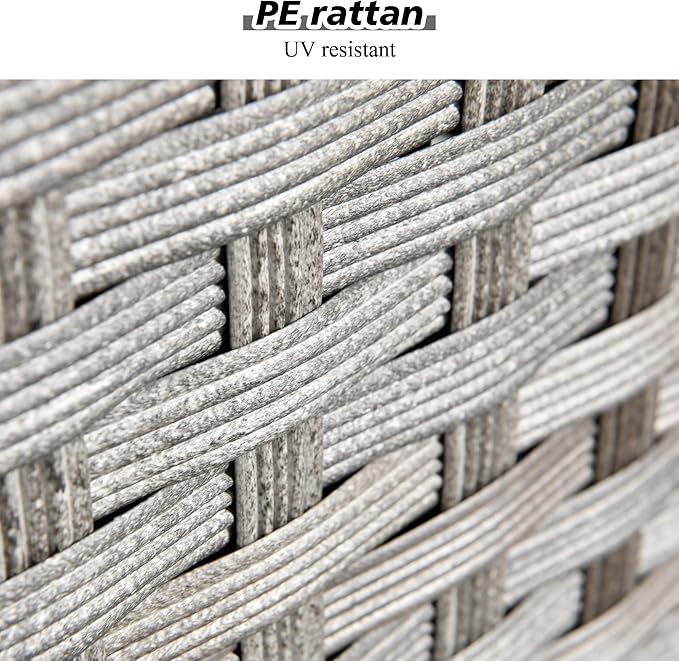 HOOOWOOO 12 Piece Modular Patio Outdoor Sectional Furniture Sofa Set,Wicker Conversation Set,Out Door Couch Set with Wide Arm for Outside All Weather(Grey Stripes)