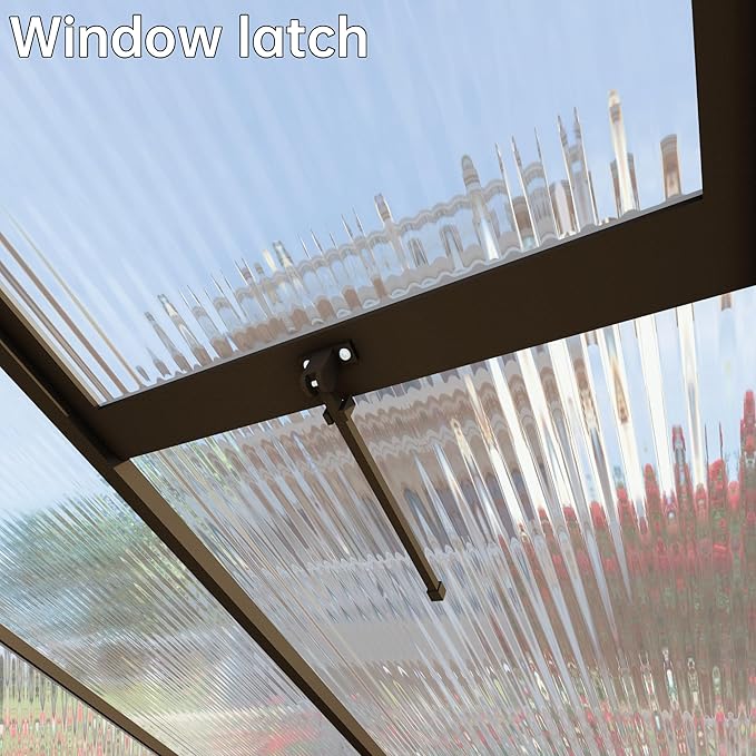 CQZY 6x8 FT Walk-in Greenhouse for Outside,Dark Gray