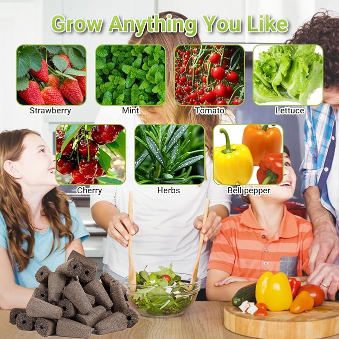 50 Pack Square Seed Starter Pods for Indoor Hydroponics Growing System, 50pcs Square Grow Sponges with 10 Square Pods Labels, Supplies Replacement Compatible with IDOO, QYO, LYKO