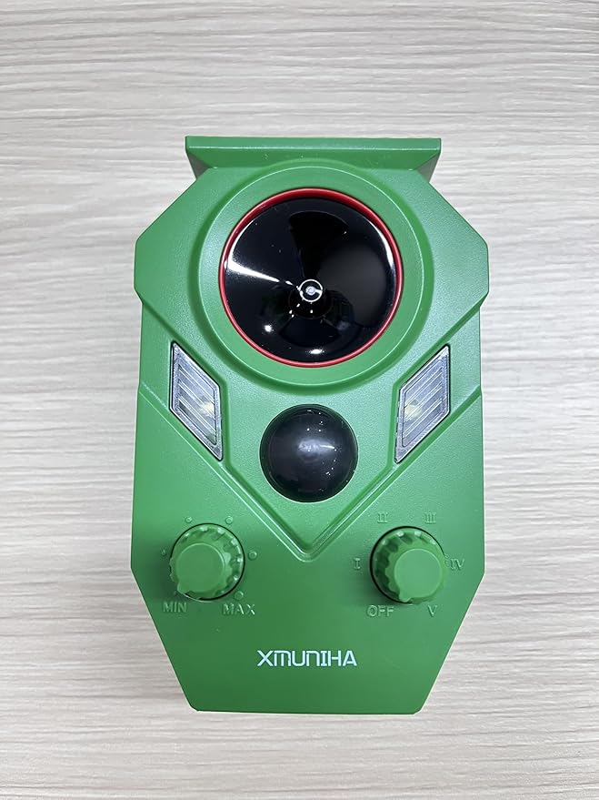 Solar Ultrasonic Animal Repellent Outdoor, Deer Repellent for Yard with RIP Sensor, IP65 Waterproof Squirrels Repeller, Effective Deterrent Cat, Raccoons, Skunks, Rabbits - Light Green