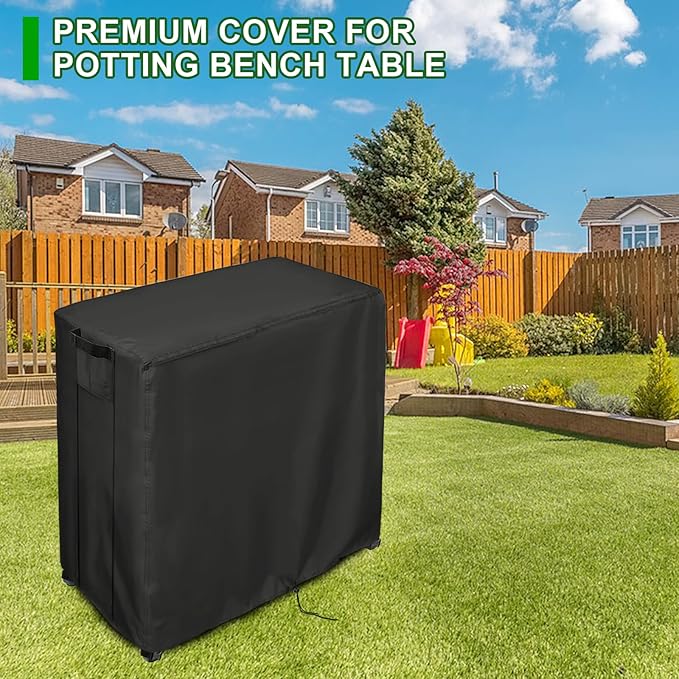 Potting Bench Cover, Waterproof Cover for Mederla Outdoor Storage Cabinet 32"x19"x36", Protective Cover for Garden Cabinet/Wood Workstation/Potting Table with Storage Cabinet