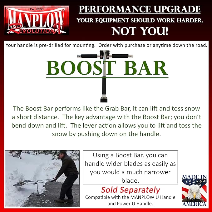 MANPLOW RevolutionX Snow Pushers and Shovels (Power U Handle, 60")