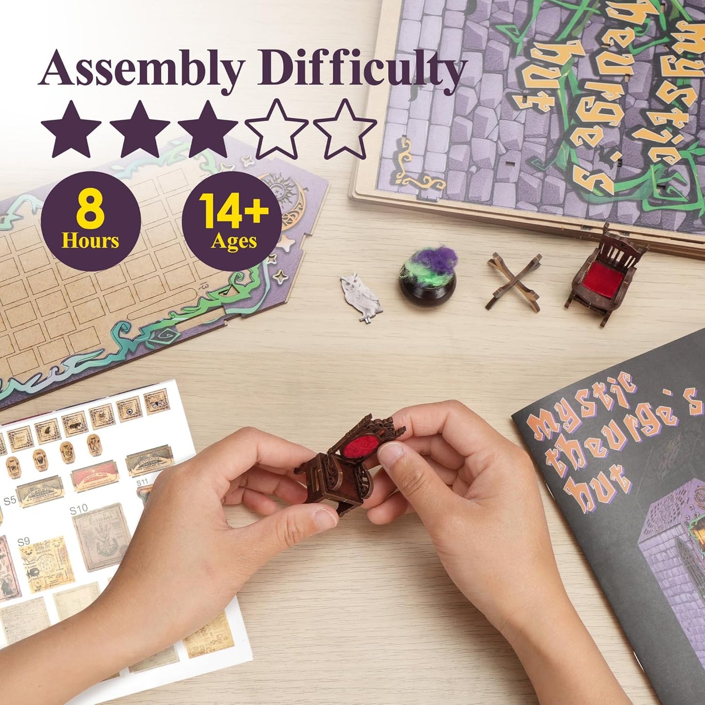 Book Nook Kit for Halloween Decorations, DIY Miniature House Kit, 3D Puzzle Halloween Decor for Adults and Teens, Dollhouse Booknook to Build Sacry Home Décor