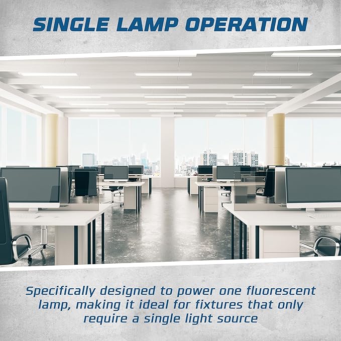 Replacement for Keystone KTEB-140-1-TP-EMI 1 Lamp T12 Electronic Fluorescent Ballast | 120V Input with Instant Start Operation | 0.88 Ballast Factor, UL-Approved