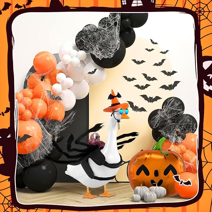 Goose Outfits Halloween Costume for Cement Plastic Duck,Porch Goose Clothes,Halloween Party Decorations Indoor Outdoor Home Yard Door Décor