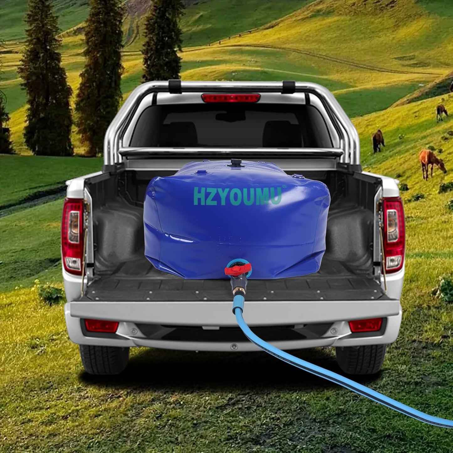 Water Tank 240L/63G Water Bladder Storage Container Foldable Portable Large Capacity Soft Bag Suitable for Outdoor Easy to Carry Out