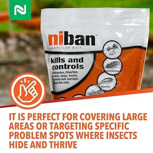 Nisus Niban Granular Bait, Weather-Resistant, Boric Acid Formula, Ants, Roaches, Crickets, Slugs & Snails, Indoor/Outdoor Use, 10 lbs