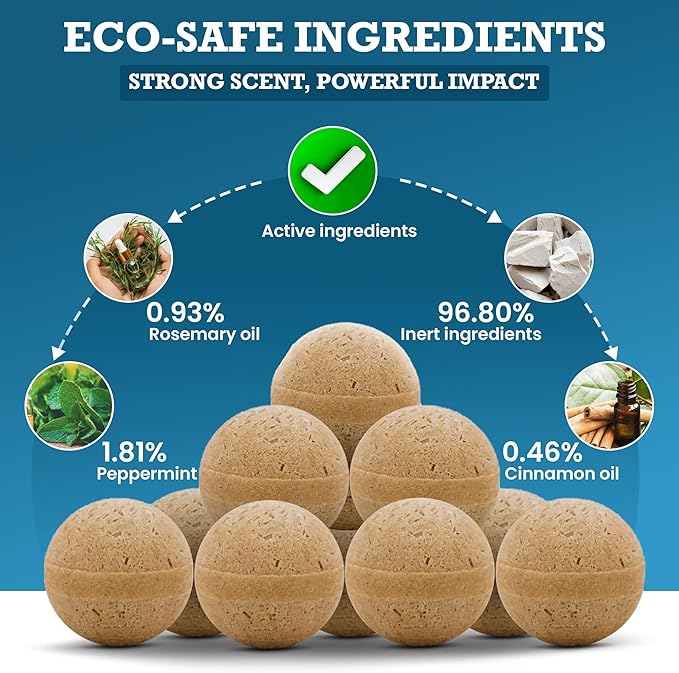 Rodent Repellent Balls – 24-Pack + 1 Trap – Powerful Natural Pest Control for Mice, Rats, Squirrels – Long-Lasting Indoor Protection, Child & Pet Safe