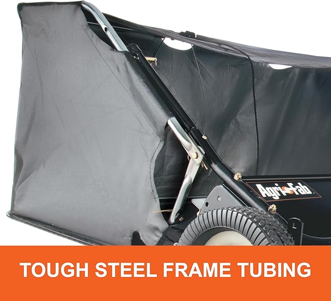 Agri-Fab 45-0320 42" Tow-Behind Lawn Sweeper, 12 cu. ft Hopper Bag Capacity; Leaf & Grass Catcher, with Adjustable Brush Height and Easy to Use Dumping Rope